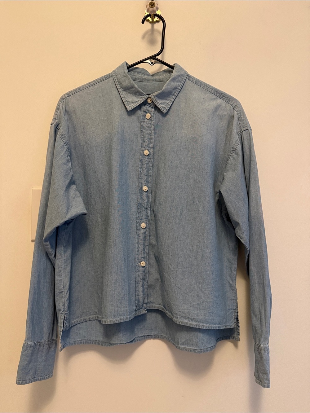 {J.Crew} Denim Cropped Shirt